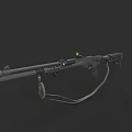 Modern Dark Tactical Rifle With Green Dot Sight And Sling Design