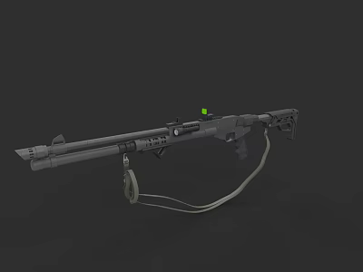 Sci-fi Shotgun Game Props PBR Material 3d model