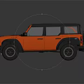 Orange Off Road SUV with Black Roof Rugged Tires and Modern Front Styling