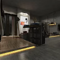 Modern Clothing Store Interior Design With Mannequins Clothing Racks Green Plants And Tile Flooring