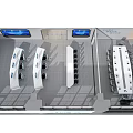 Modern High Tech Monitoring Room Interior With Multiple Screens Control Consoles Data Displays