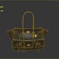 Stylish Black Leather Handbag With Golden Hardware And Keychain Accessory