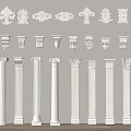 Various Styles Of Roman Columns With Ornate Capitals For Classical Interior Decor