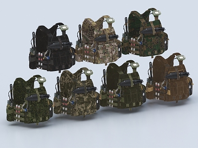 bulletproof vest bulletproof helmet military bulletproof vest armour police bulletproof vest 3d model