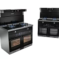 Modern Kitchen Appliances With Gas Stoves Range Hoods And Double Ovens
