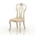 Elegant European Style Dining Chair With Carved Backrest And Ornate Legs