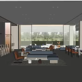 Modern reception area Sales office Negotiation area Rest area 3d model