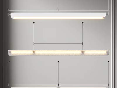Modern Hanging Linear Pendant Light With Sleek Metal Frame And LED Lighting 3d model