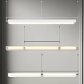 Modern Hanging Linear Pendant Light With Sleek Metal Frame And LED Lighting