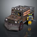 Detailed Military Vehicle Toy Model With LEGO Minifigure Holding Rifle