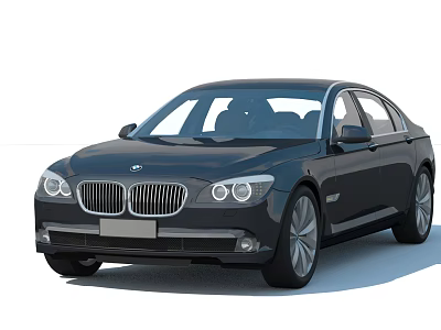 Black BMW Luxury Sedan With Chrome Grille LED Headlights And Alloy Wheels 3d model