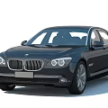 Black BMW Luxury Sedan With Chrome Grille LED Headlights And Alloy Wheels