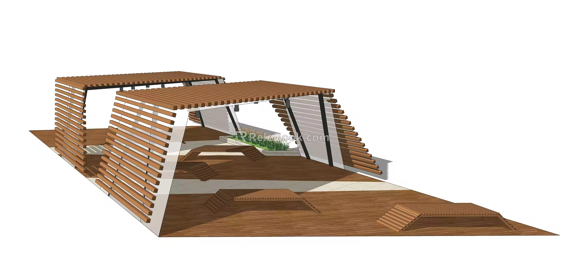 Modern gallery structure 3d model