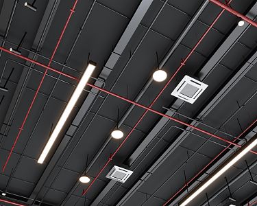 Modern Ceiling Fire Pipe 3d model