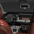 Sleek Silver Sedan With Red Leather Seats And Modern Front Grille Design