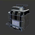Sturdy Industrial Metallic Device With Control Panel Display Screen And Structural Ladder Platform