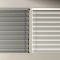 Modern Horizontal Slat Window Blinds In Gray And White For Interior Decor