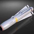 High Precision Laser Guided Missile with Silver Body Yellow Markings and Stabilizing Fins