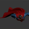 Superman Character In Blue Costume With Red Cape And S Emblem Standing Pose