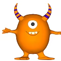 Modern Game Character Alien Cartoon 3d model