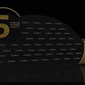 Commercial Equipment 5th Annual Display Stand With Cortina Brand Gold Accents And Tiers