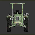 Vintage Green Tractor With Red Wheels Classic Design Metal Body And Antique Look