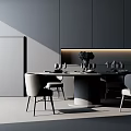 Modern Dining Table and Chair Combination 3d model