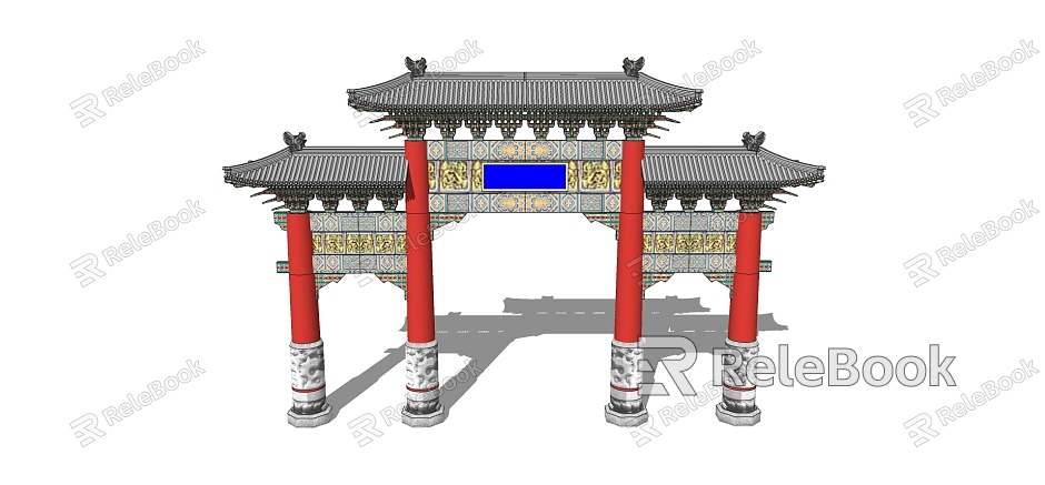 Chinese-style archway archway model