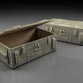 Public Facility Military Style Storage Boxes with Green Metal Latches and Open Closed Design