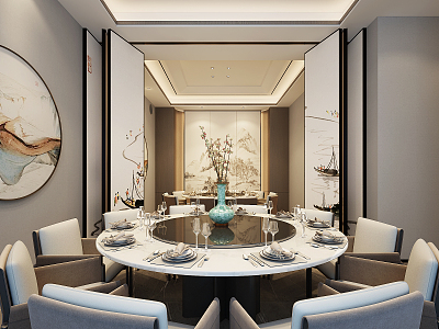 New Chinese-style private dining room model