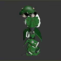 Green Sci Fi Mech Robot With Biomechanical Design And Extended Beak Feature 3d model