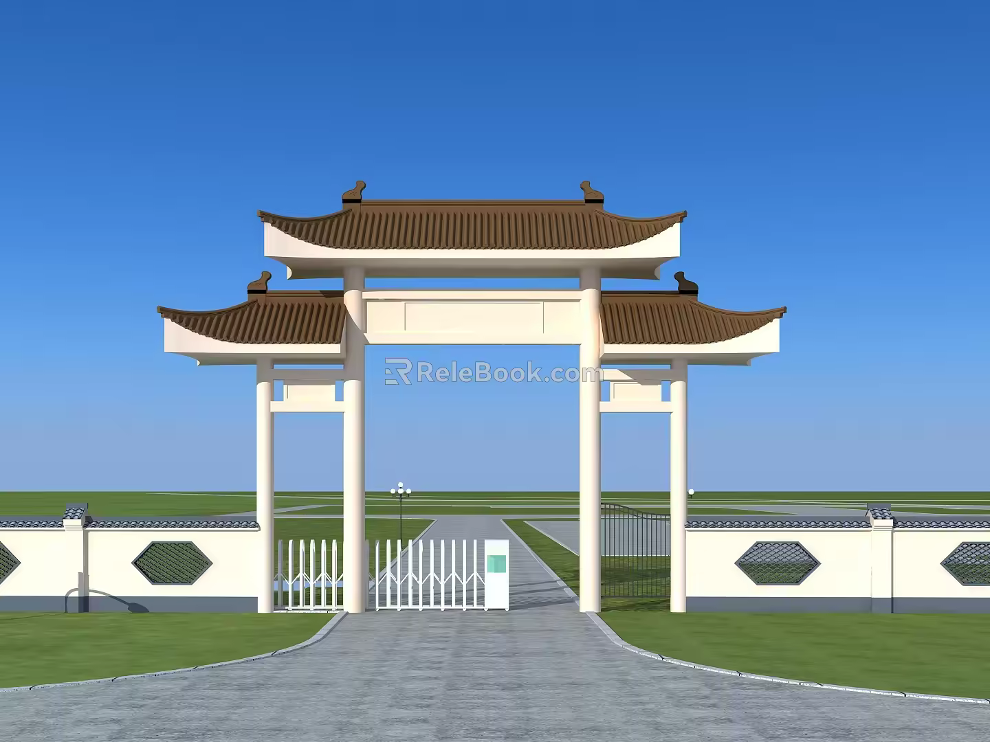 Chinese ancient building gate 3d model