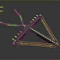 Triangular Metal Structure With Chain Link And Spiked Frame Design