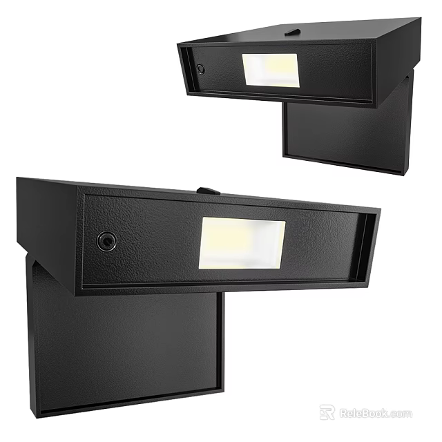Modern Black Wall Light with Sleek Design and Square Illumination Panel 3d model