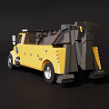 Yellow Tow Truck With Blue Logo And Heavy Duty Towing Equipment