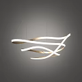 Modern Contemporary Curved Metal Chandeliers With Gold And White Sleek Design