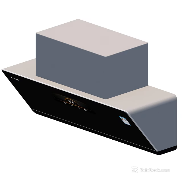 Modern Range Hood With Black Panel And Control Interface For Kitchen Use 3d model 