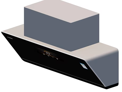 Modern Range Hood With Black Panel And Control Interface For Kitchen Use 3d model