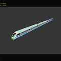 Sleek Modern High Speed Train Design With Streamlined Front And White Blue Body 3d model