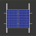 Solar Panel Charger for Laptop Computers with Blue Cells and Metal Bracket 3d model