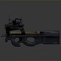 Tactical Modern Weapon With Scope Wooden Component And Metal Frame Design