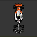 Black White Orange Formula 1 Car With Dragon Logo Number 9 And Colorful Wheels