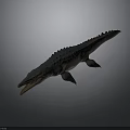 Realistic 3D Crocodile Model With Open Mouth Scaly Skin And Gray Gradient Background 3d model