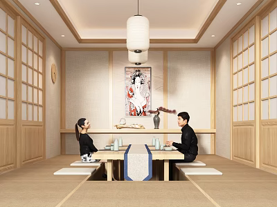 Japanese Style Room Japanese and Korean Restaurant 3d model