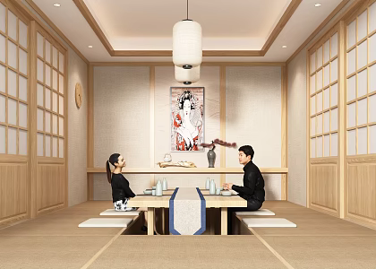 Japanese Style Room Japanese and Korean Restaurant 3d model