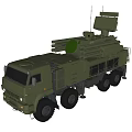Green Military Function Vehicle With Missile Launch System And Multi Wheeled Design 3d model