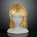 White Human Head Mannequin With Natural Blonde Wavy Short Hair Wig