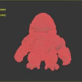 Detailed 3D Sculpted Gorilla Model With Textured Fur And Fierce Standing Pose