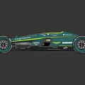 Modern Teal Racing Car With Streamlined Design Yellow Accents And Sponsor Logos