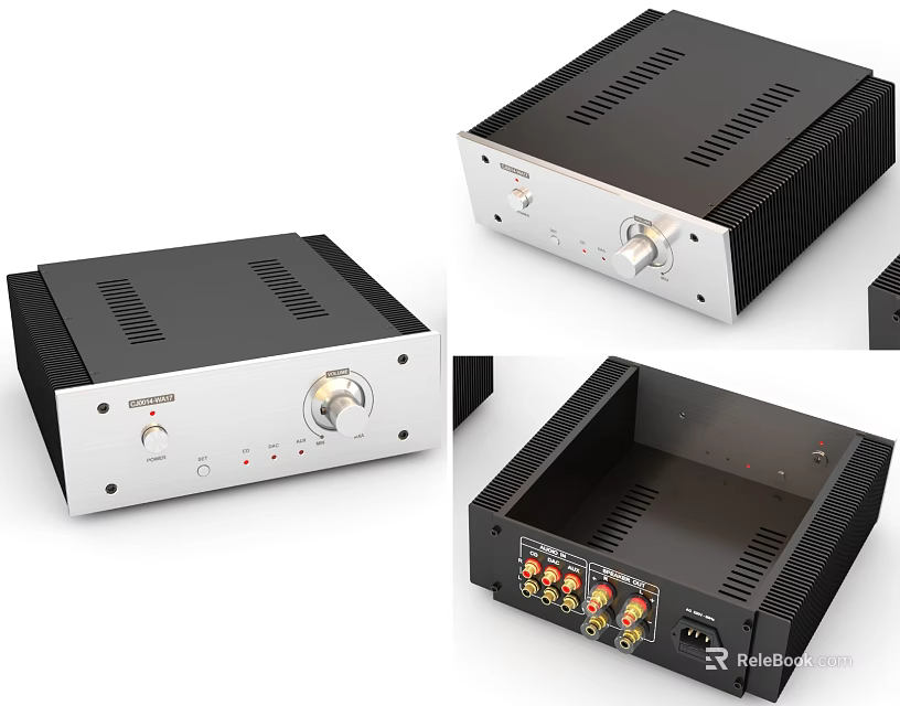 Black And Silver Computer Case With Multiple Angles View Knob And Ports Design 3d model